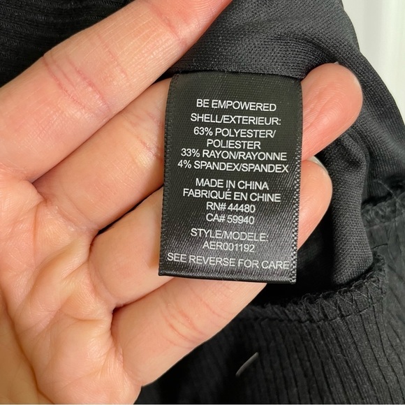 New AFRM Mooni Ribbed Double V-neck Sleeveless Bodysuit In Black Size Small - Picture 9 of 11